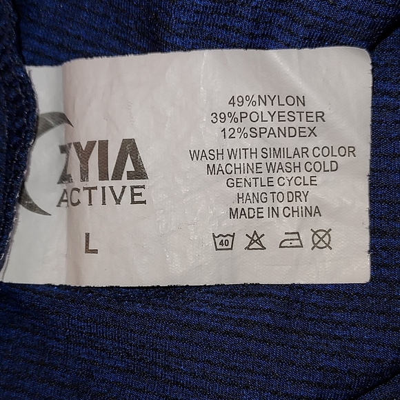 Zyia Navy Blue Long Sleeve Knotted Back Athletic top size L - Picture 4 of 4